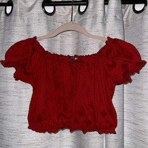 Red flirty crop top